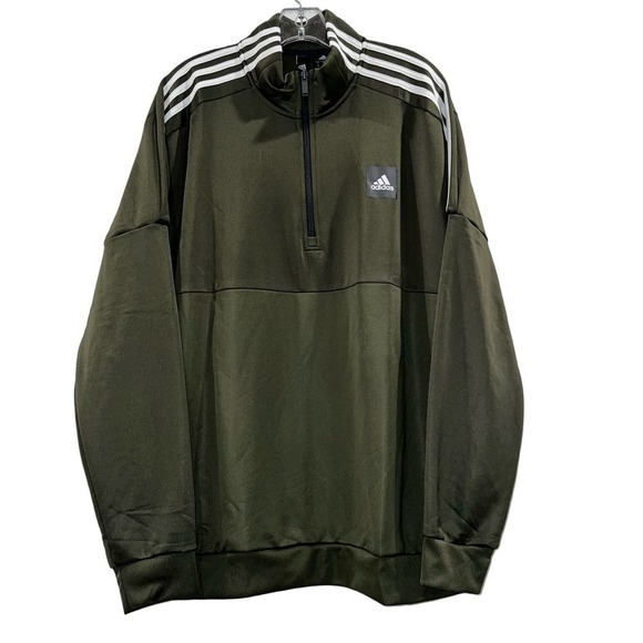 ADIDAS Match 1/2 Half‎ Zip Pullover Olive Army Military Green size XL - Picture 1 of 7